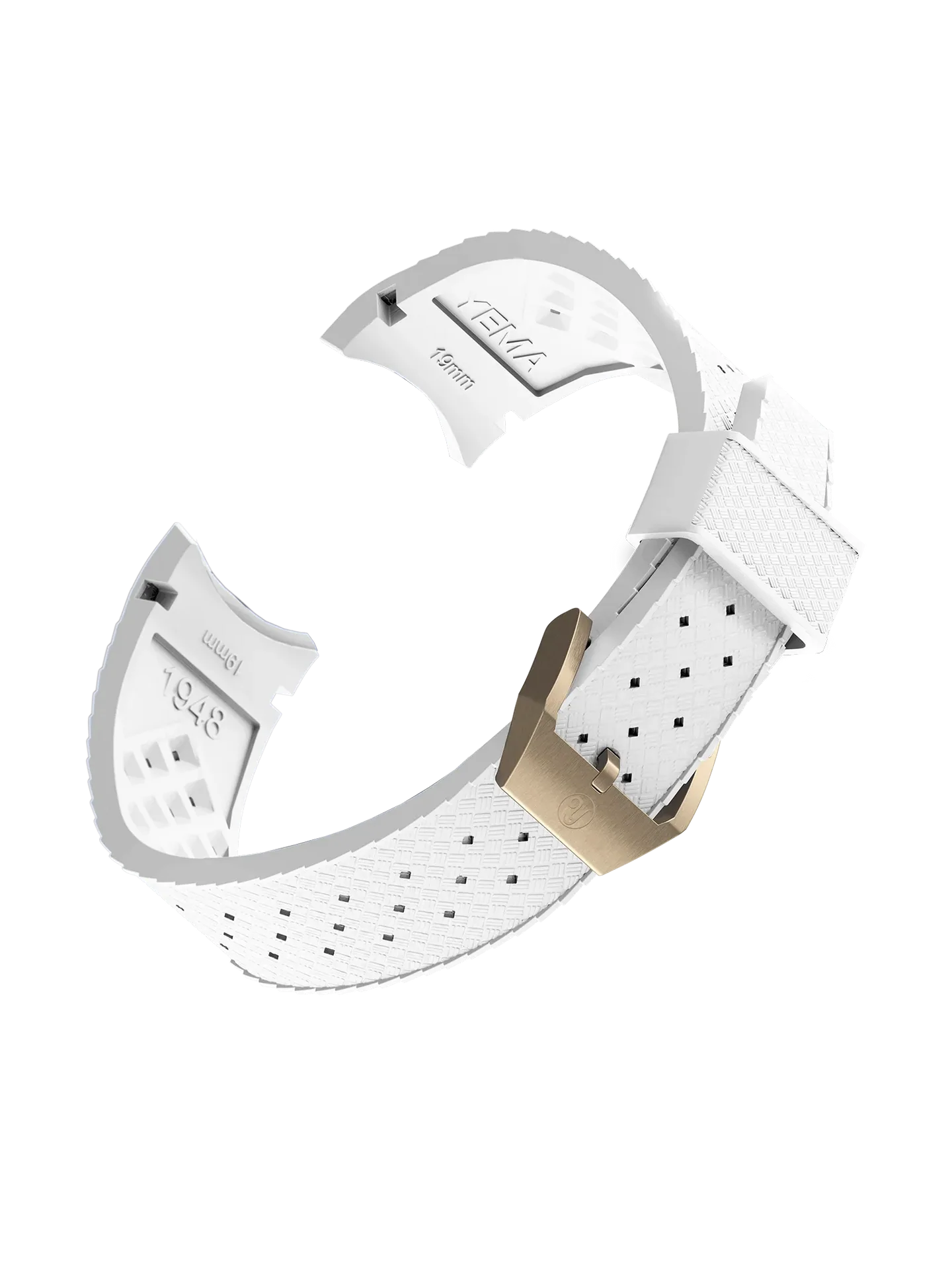 White FKM Viton® Integrated Strap with your watch
